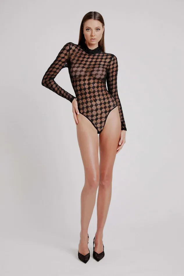 Bardot Bodysuits Adoni Mesh Bodysuit In Black 8211 Women