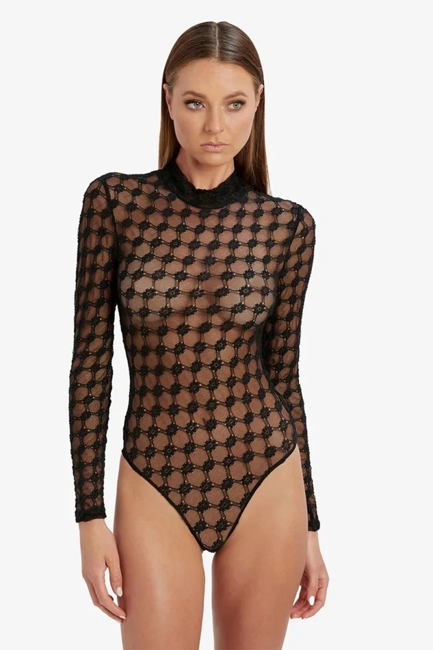 Bardot Bodysuits Adoni Mesh Bodysuit In Black 8211 Women Bardot Bodysuits Adoni Mesh Bodysuit In Black 8211 Women