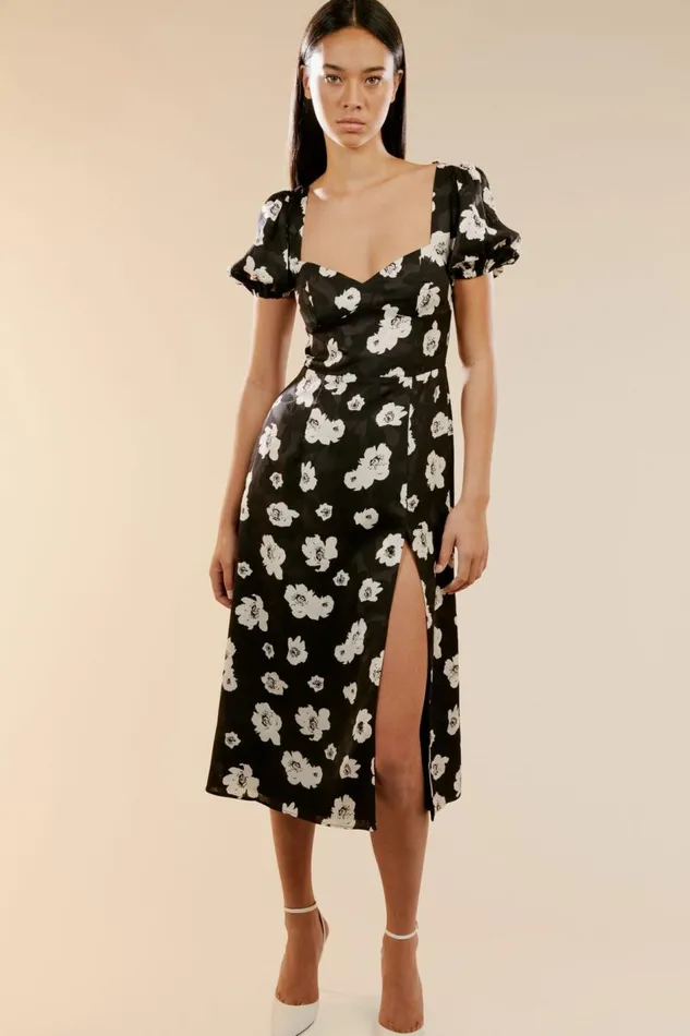 Bardot Day To Night Dresses Gillian Midi Dress In Blk Floral 8211 Women