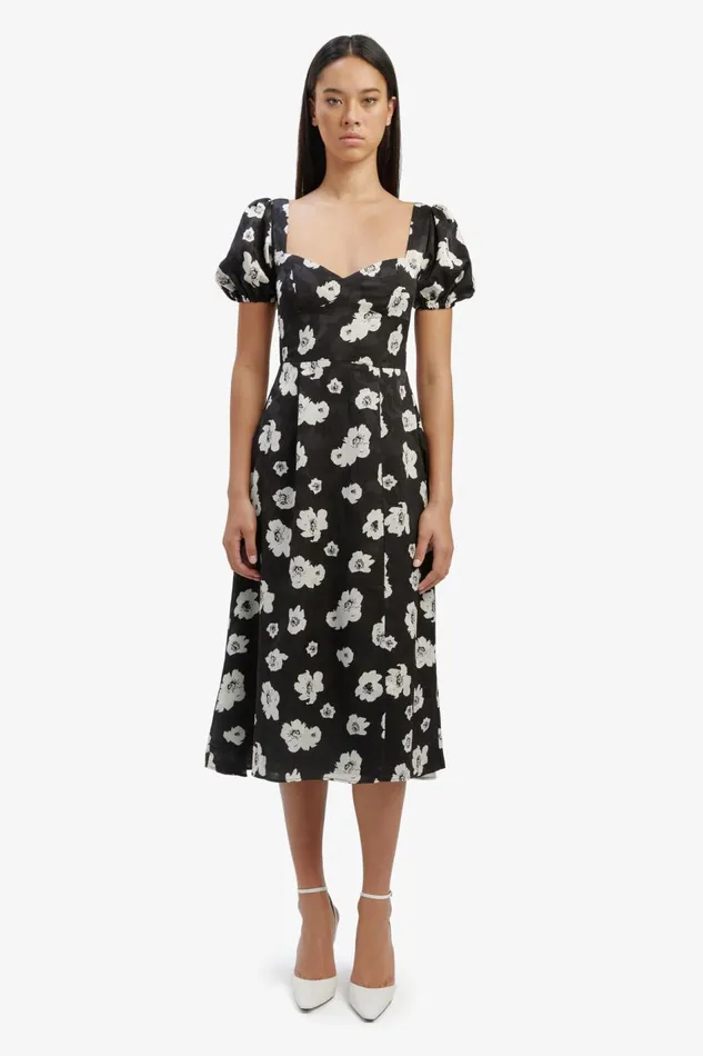Bardot Day To Night Dresses Gillian Midi Dress In Blk Floral 8211 Women Bardot Day To Night Dresses Gillian Midi Dress In Blk Floral 8211 Women