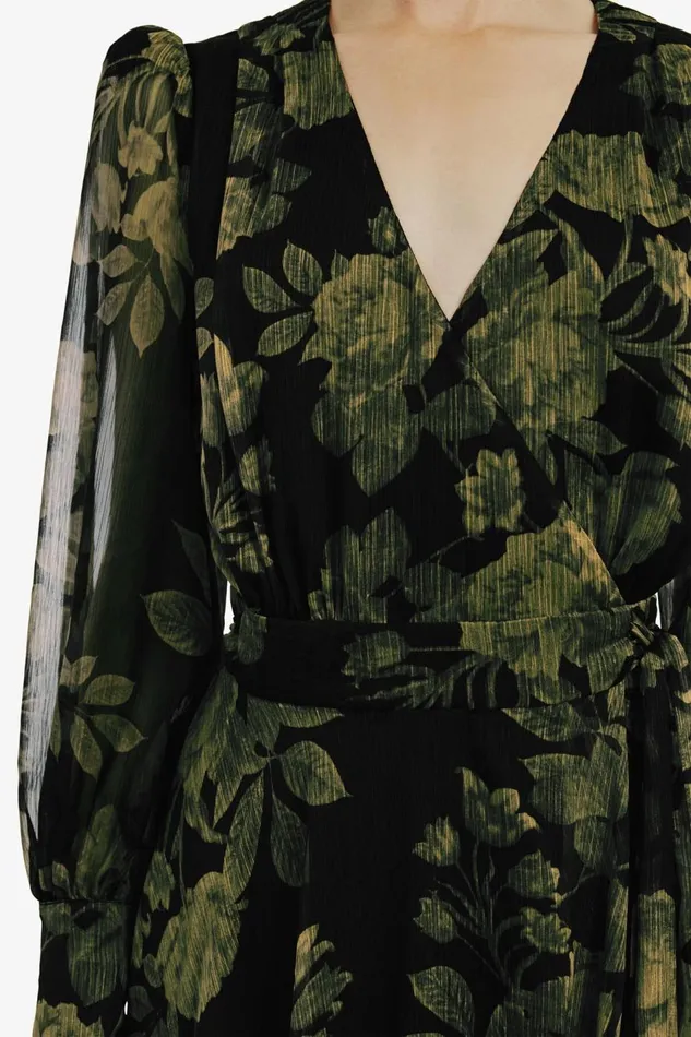 Bardot Day To Night Dresses Lucianna Maxi Wrap Dress In Green Floral 8211 Women Bardot Day To Night Dresses Lucianna Maxi Wrap Dress In Green Floral 8211 Women