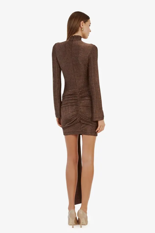 Bardot Day To Night Dresses Seraphina Tie Front Dress In Bronze 8211 Women Bardot Day To Night Dresses Seraphina Tie Front Dress In Bronze 8211 Women