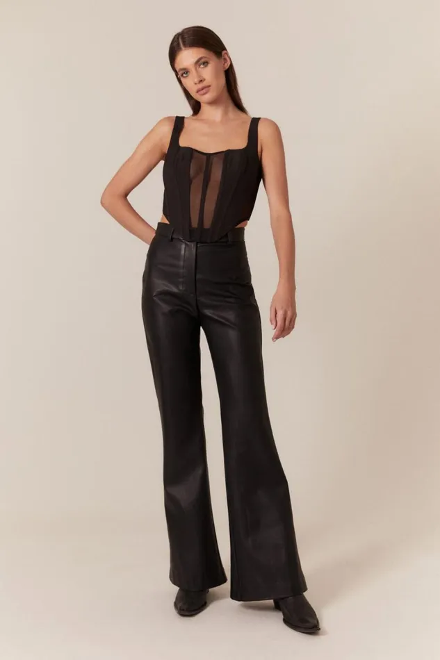 Bardot Pants Halifax Pu Flare Pant In Black 8211 Women
