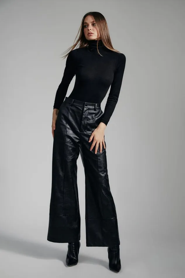 Bardot Pants Marlowe Pu Wide Leg Pant In Black 8211 Women