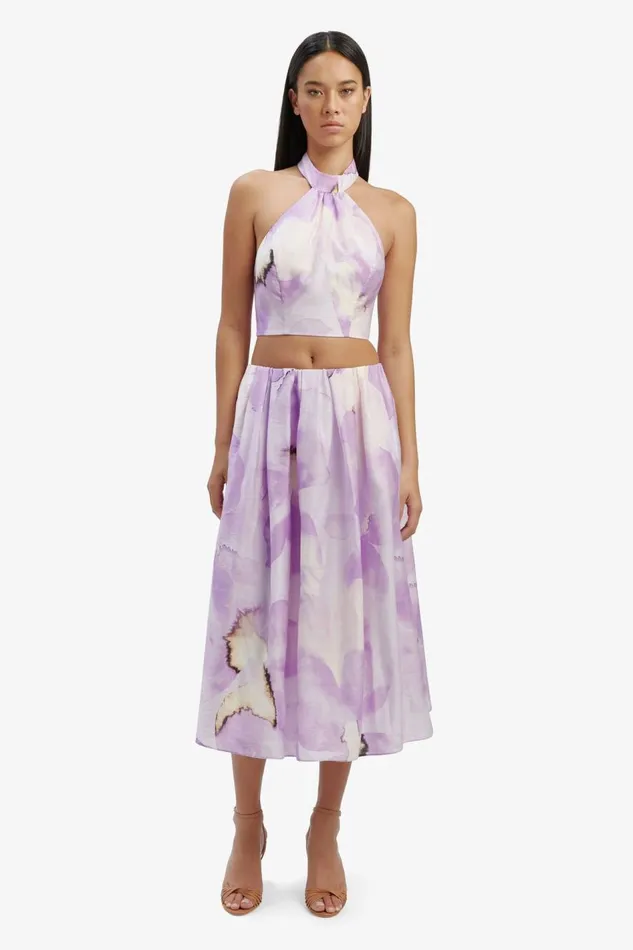 Bardot Party Tops Alora Halter Top In Lavender Floral 8211 Women Bardot Party Tops Alora Halter Top In Lavender Floral 8211 Women