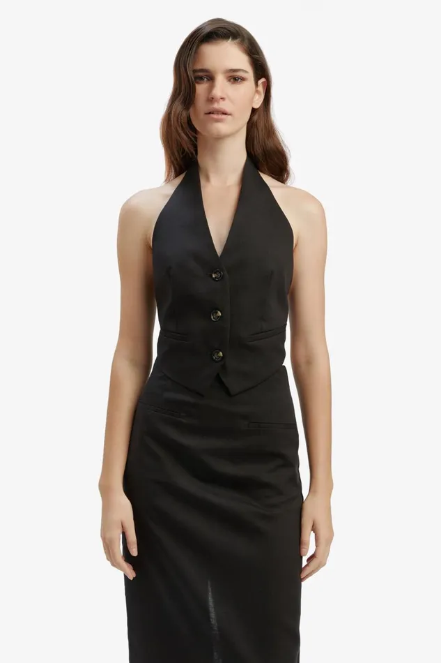 Bardot Party Tops Felda Linen Vest In Black 8211 Women Bardot Party Tops Felda Linen Vest In Black 8211 Women