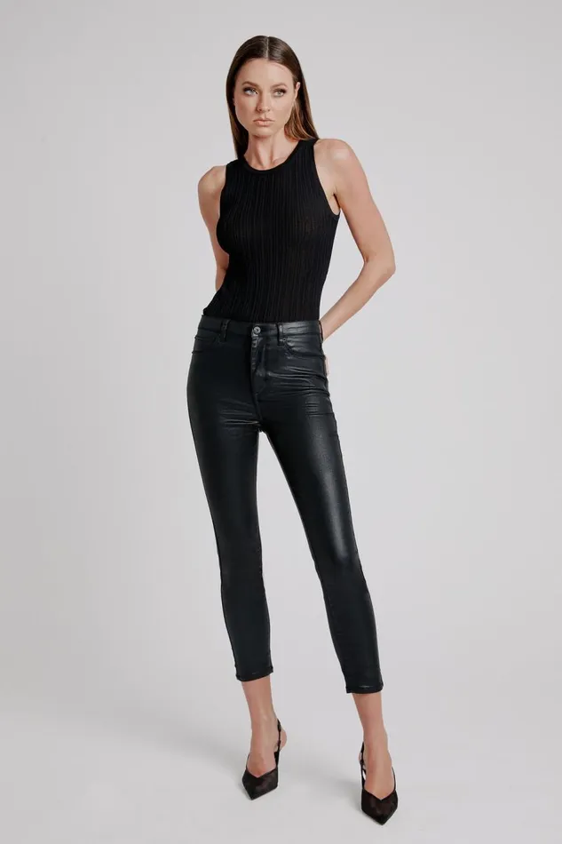 Bardot Skinny Jean Khloe Crop Coated Jeans In Black 8211 Women