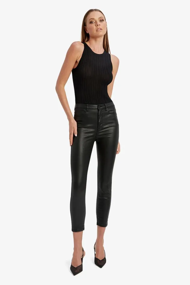 Bardot Skinny Jean Khloe Crop Coated Jeans In Black 8211 Women Bardot Skinny Jean Khloe Crop Coated Jeans In Black 8211 Women
