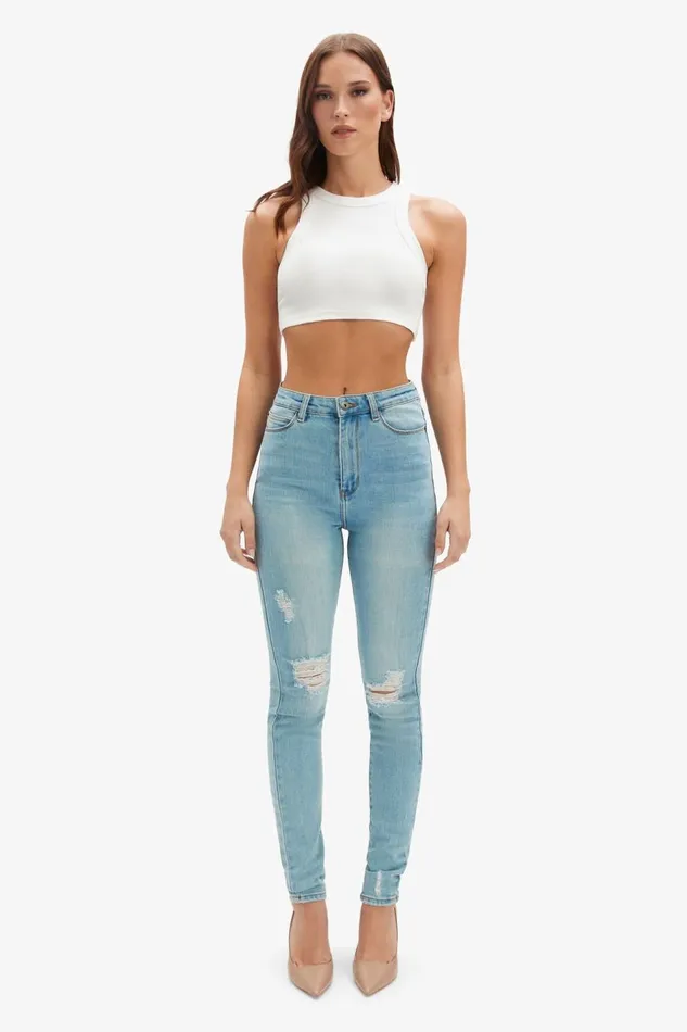 Bardot Skinny Jean Khloe Super High Tall Jeans In Mid Blue 8211 Women Bardot Skinny Jean Khloe Super High Tall Jeans In Mid Blue 8211 Women