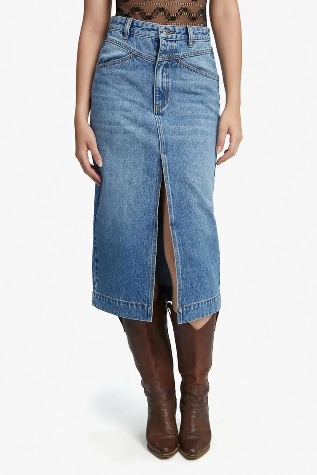 Bardot Skirts Jonah Midi Denim Skirt In Vintage 8211 Women Bardot Skirts Jonah Midi Denim Skirt In Vintage 8211 Women