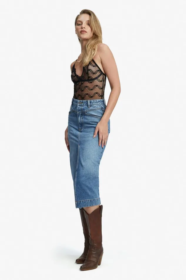 Bardot Skirts Jonah Midi Denim Skirt In Vintage 8211 Women Bardot Skirts Jonah Midi Denim Skirt In Vintage 8211 Women