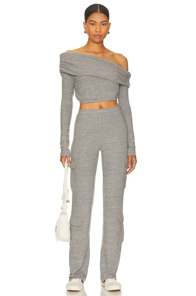 Bari Cargo Pant Heather Grey Women Lovers and Friends Loungewear