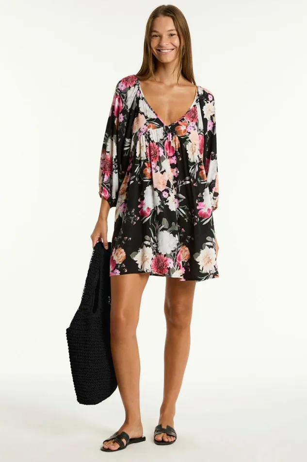 Belle Boho Short Dress Belle Black Women Sea Level Dresses