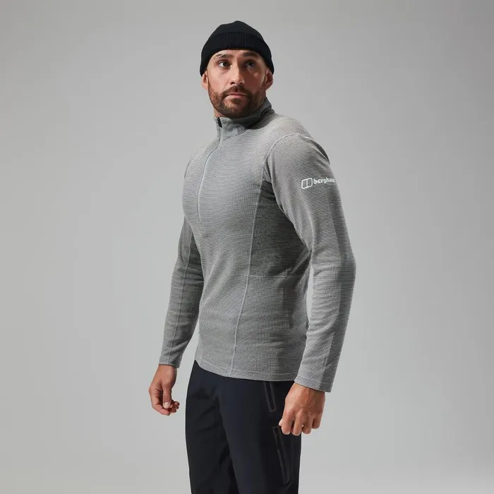 Berghaus Baselayers MTN Guide Long Sleeve Half Zip 8211 GreyBlack 8211 Men
