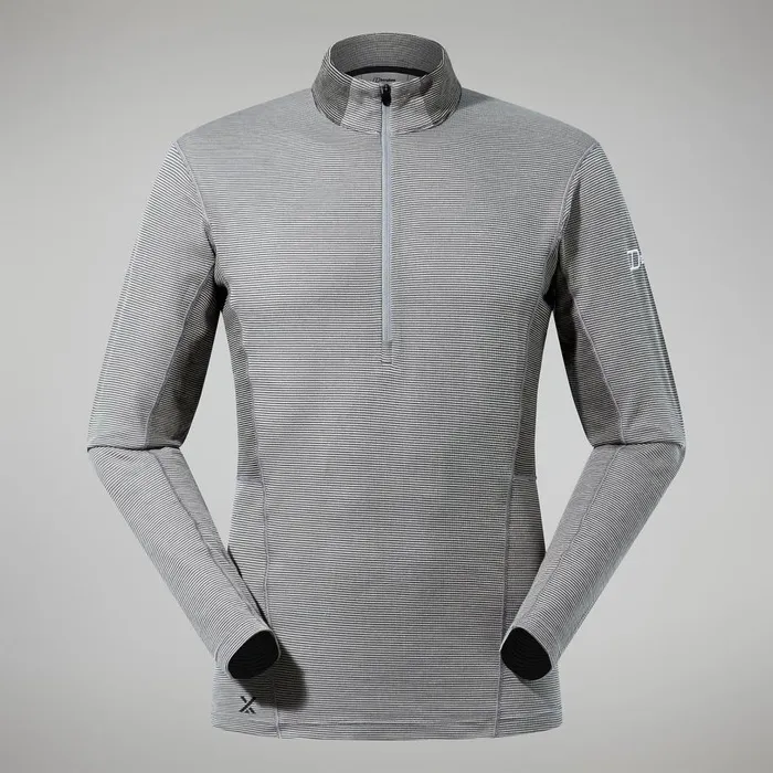 Berghaus Baselayers MTN Guide Long Sleeve Half Zip 8211 GreyBlack 8211 Men