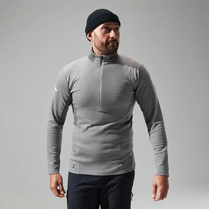 Berghaus Baselayers MTN Guide Long Sleeve Half Zip 8211 GreyBlack 8211 Men