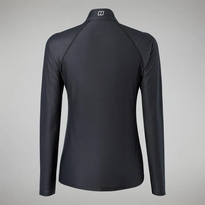 Berghaus TShirts 247 Tech Tee Long Sleeve Half Zip 8211 Black 8211 Women