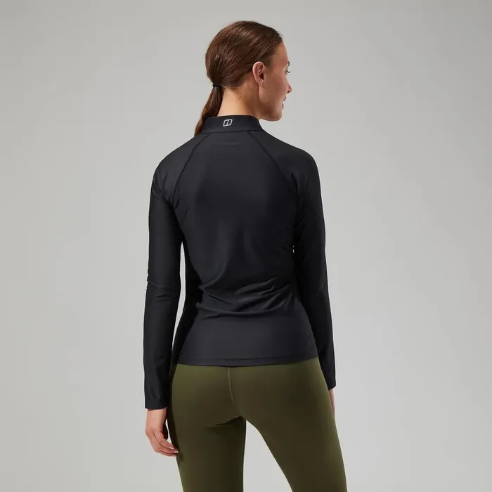 Berghaus TShirts 247 Tech Tee Long Sleeve Half Zip 8211 Black 8211 Women