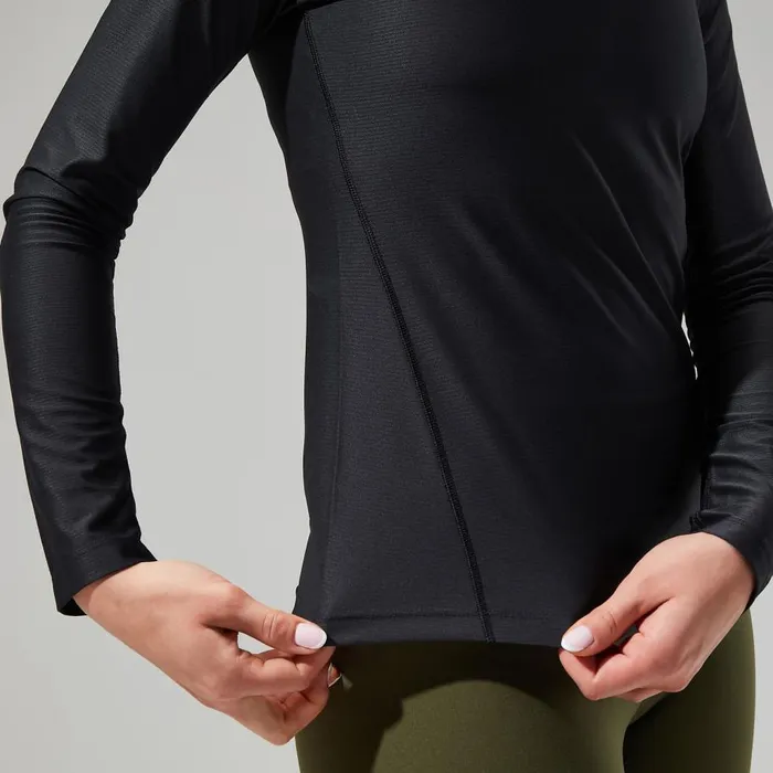 Berghaus TShirts 247 Tech Tee Long Sleeve Half Zip 8211 Black 8211 Women