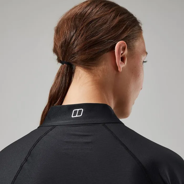 Berghaus TShirts 247 Tech Tee Long Sleeve Half Zip 8211 Black 8211 Women