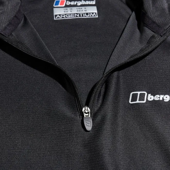 Berghaus TShirts 247 Tech Tee Long Sleeve Half Zip 8211 Black 8211 Women