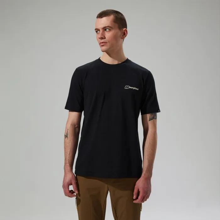 Berghaus TShirts Cheviot Box Logo Short Sleeve TShirt 8211 Black 8211 Men