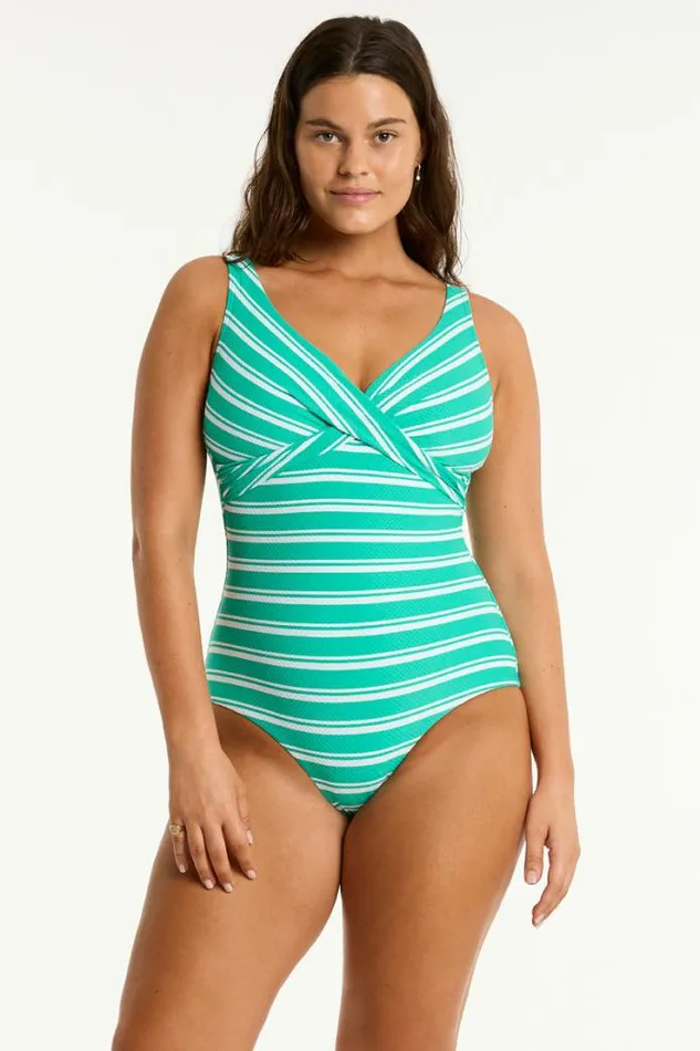 Biarritz Cross Front One Piece Biarritz Evergreen Women Sea Level One Pieces