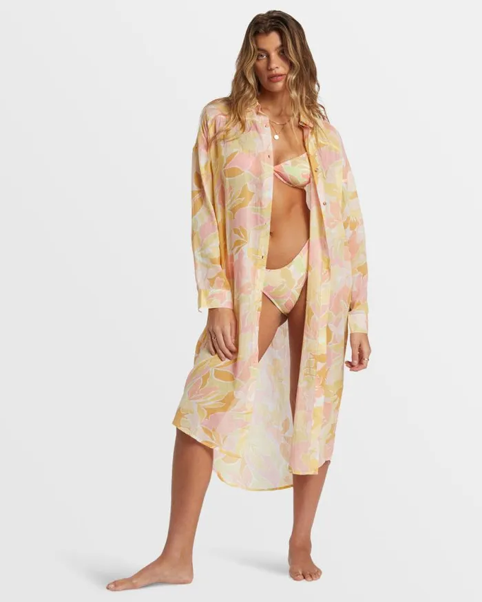 Billabong Cover Ups Daylight Dreamin Midi Shirt Swim CoverUp Multi 8211 Women