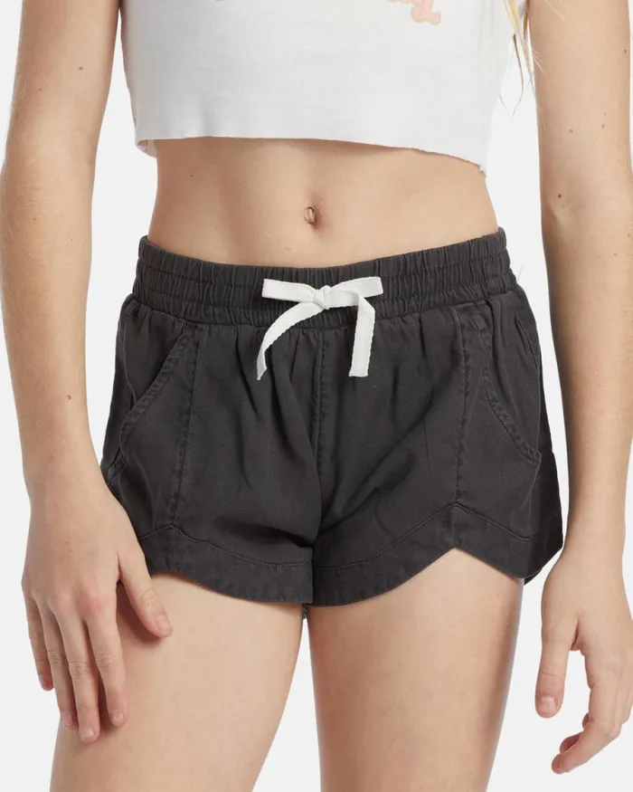 Billabong Girls039 Bottoms Girls Mad For You Elastic Waist Shorts Off Black 8211 Women Billabong Girls039 Bottoms Girls Mad For You Elastic Waist Shorts Off Black 8211 Women