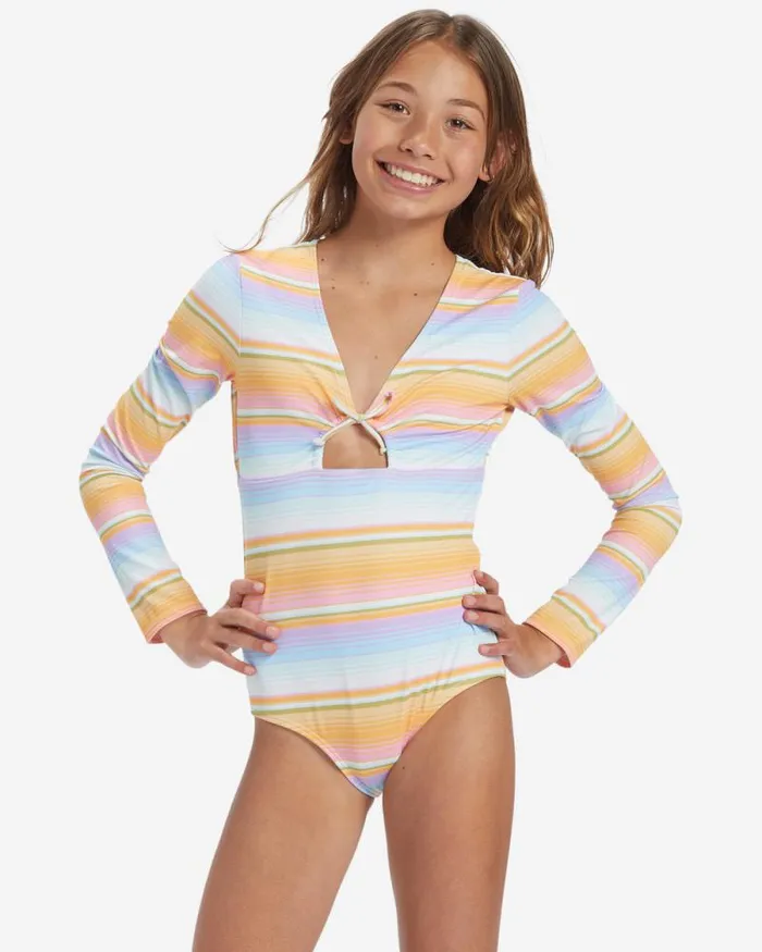 Billabong Girls039 Swim Girls Blissed Out Bodysuit Surf Tee Multi 8211 Women