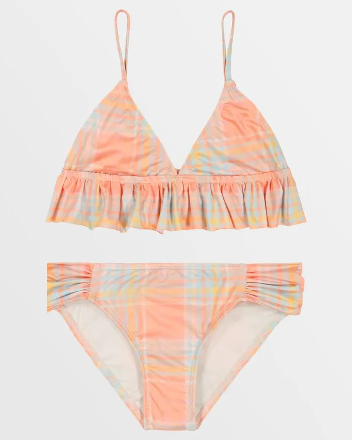 Billabong Girls039 Swim Girls Ur A Peach Ruffle Triangle Bikini Set Peach Paradise 8211 Women