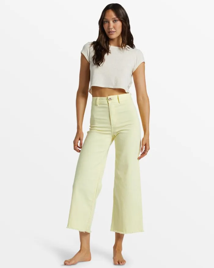 Billabong Jeans and Pants Free Fall HighWaist Pants Mellow Yellow 8211 Women