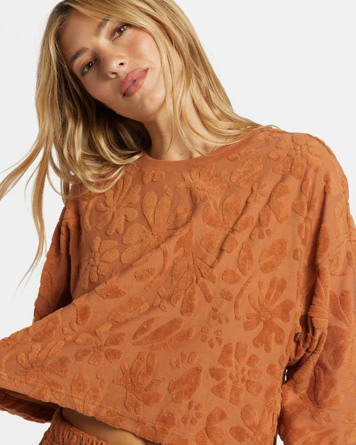 Billabong Matching Sets Loosen Up Crew Neck Sweatshirt Toffee 8211 Women Billabong Matching Sets Loosen Up Crew Neck Sweatshirt Toffee 8211 Women