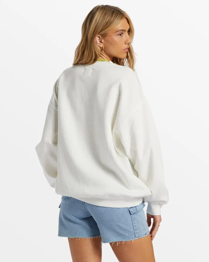 Billabong Sweatshirts and Fleece Ride In Oversized Crewneck Sweatshirt White 8211 Women Billabong Sweatshirts and Fleece Ride In Oversized Crewneck Sweatshirt White 8211 Women