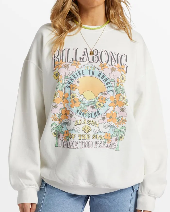 Billabong Sweatshirts and Fleece Ride In Oversized Crewneck Sweatshirt White 8211 Women Billabong Sweatshirts and Fleece Ride In Oversized Crewneck Sweatshirt White 8211 Women