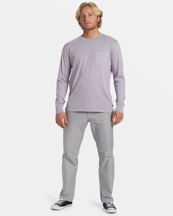 Billabong TShirts Essential Long Sleeve Tshirt Purple Ash 8211 Men Billabong TShirts Essential Long Sleeve Tshirt Purple Ash 8211 Men