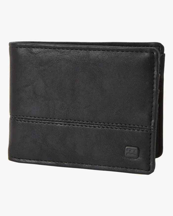 Billabong Wallets Dimension Faux Leather BiFold Wallet Black Grain 8211 Men