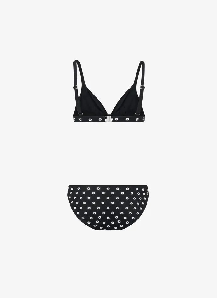 Black Eyelet Bikini In Jersey Women Alaa Swimwear