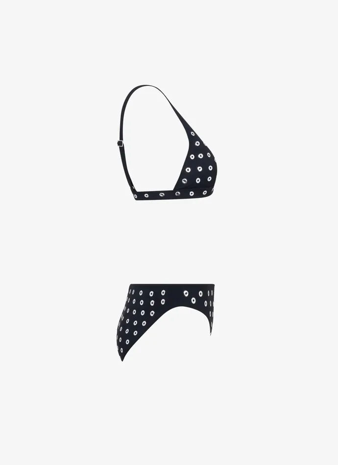 Black Eyelet Bikini In Jersey Women Alaa Swimwear