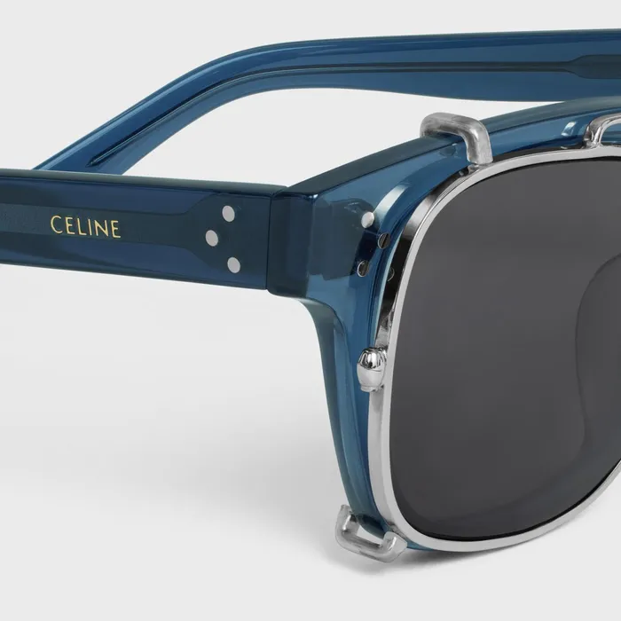 Black Frame 51 Sunglasses In Acetate With Metal Transparent Blue Men CELINE SUNGLASSES Black Frame 51 Sunglasses In Acetate With Metal Transparent Blue Men CELINE SUNGLASSES