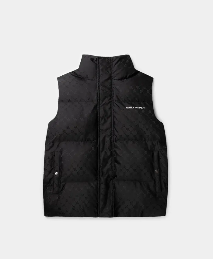 Black Monogram Pondo Bodywarmer Black Men Daily Paper Jackets