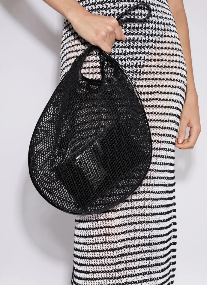 Black ONE PIECE MEDIUM BAG IN FISHNET Women Alaa Tote Bags