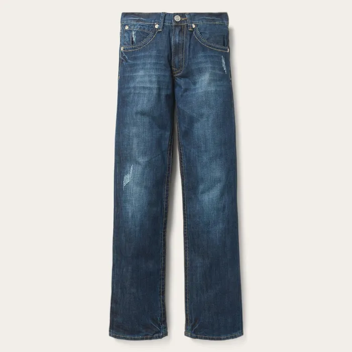 Boot Cut Men Stetson 1312 Fit Jeans With Back Pocket Detail Blue