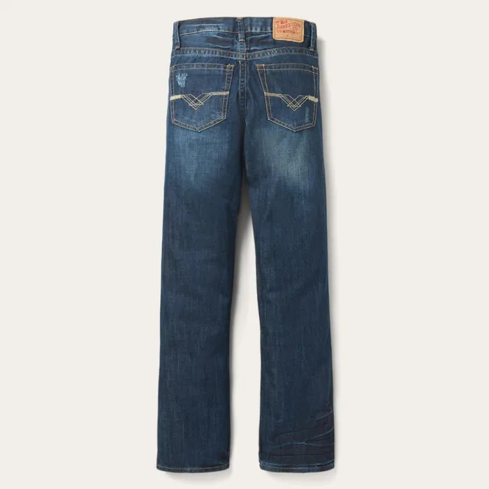 Boot Cut Men Stetson 1312 Fit Jeans With Back Pocket Detail Blue