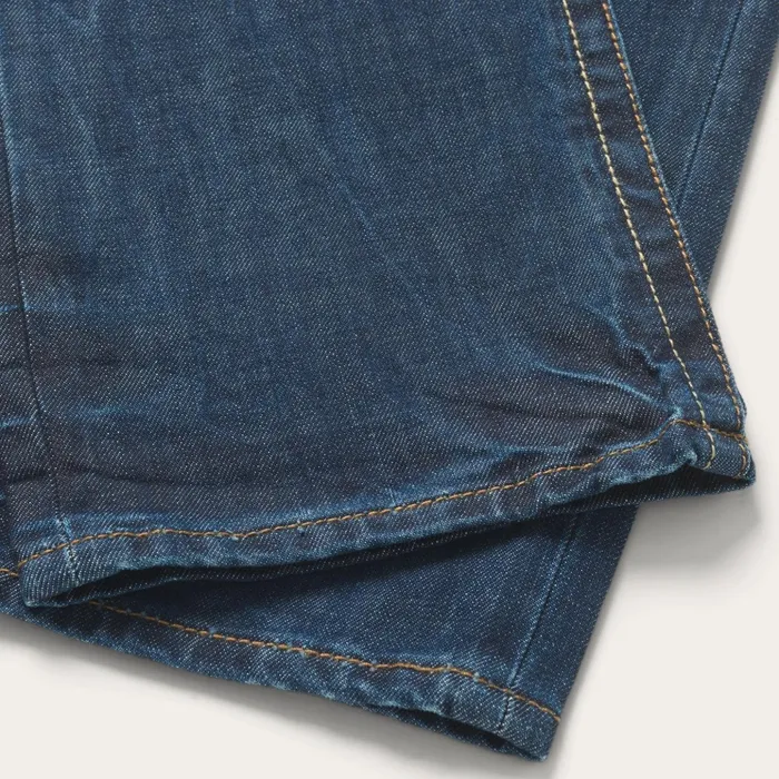 Boot Cut Men Stetson 1312 Fit Jeans With Back Pocket Detail Blue