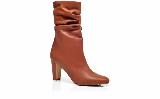 Boots Women Manolo Blahnik CALASSOBrown Nappa Leather Mid Calf Boots Boots Women Manolo Blahnik CALASSOBrown Nappa Leather Mid Calf Boots