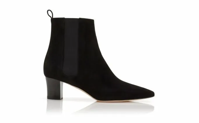 Boots Women Manolo Blahnik TIRABABlack Suede Ankle Boots Boots Women Manolo Blahnik TIRABABlack Suede Ankle Boots