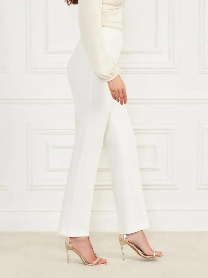 Bottoms Women Marciano Logan Straight Leg Pant Pale Pearl Bottoms Women Marciano Logan Straight Leg Pant Pale Pearl