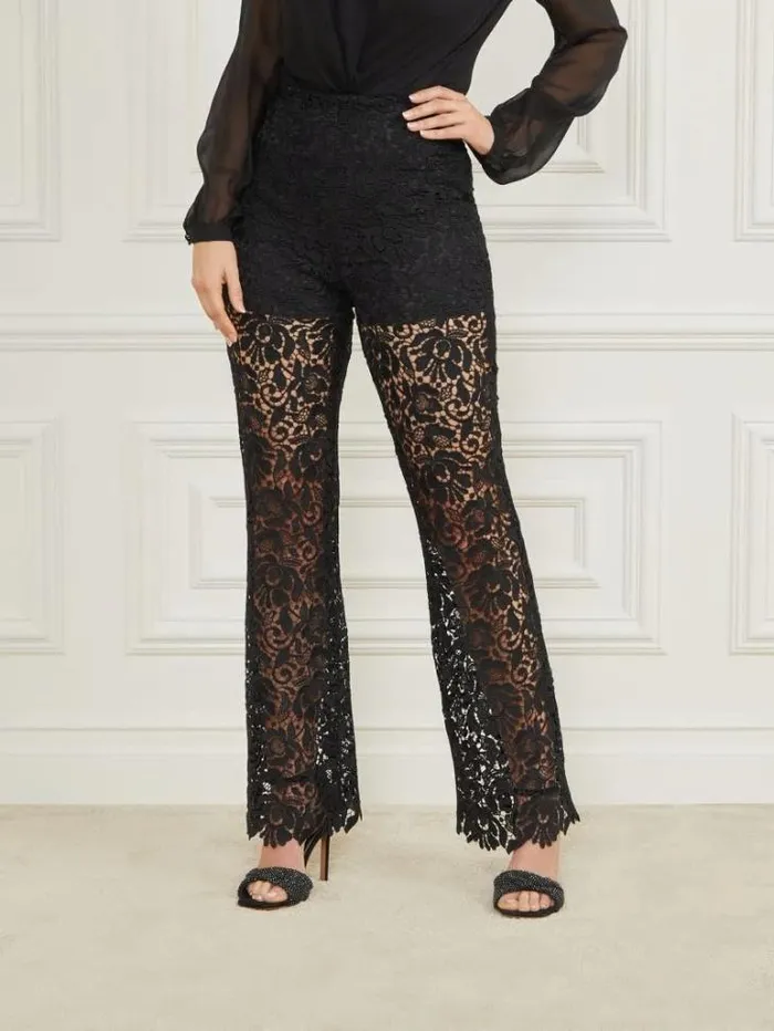 Bottoms Women Marciano Primrose Lace Pant Black Bottoms Women Marciano Primrose Lace Pant Black