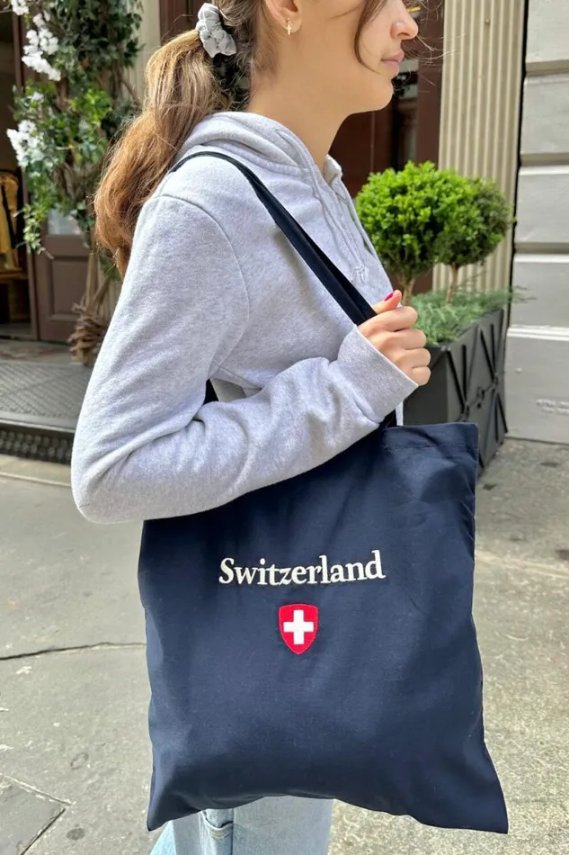 Brandy Melville Bags and Backpacks Switzerland Tote Bag Classic Navy 8211 Women